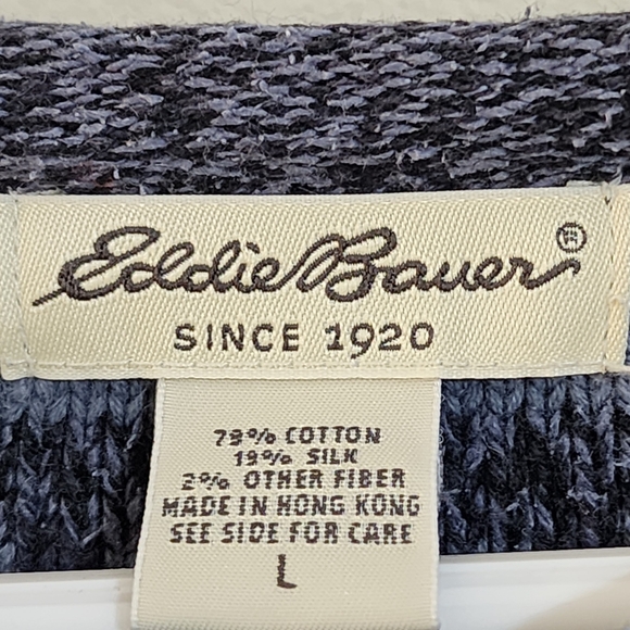 Vintage Eddie Bauer Blue Striped Sweater Size L - Picture 9 of 11